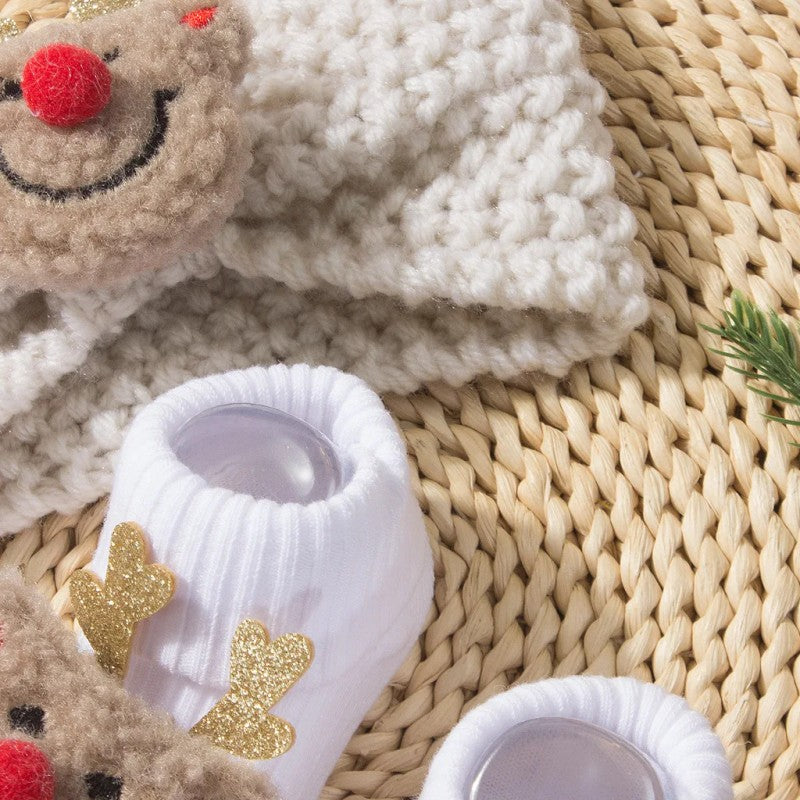 Set Baby Headband and Socks - Christmas Cartoon