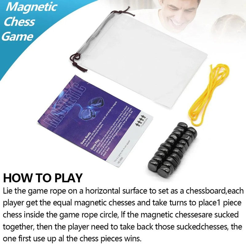 Set Magnetic Strategy Game - Rope Boundary with Round Pieces