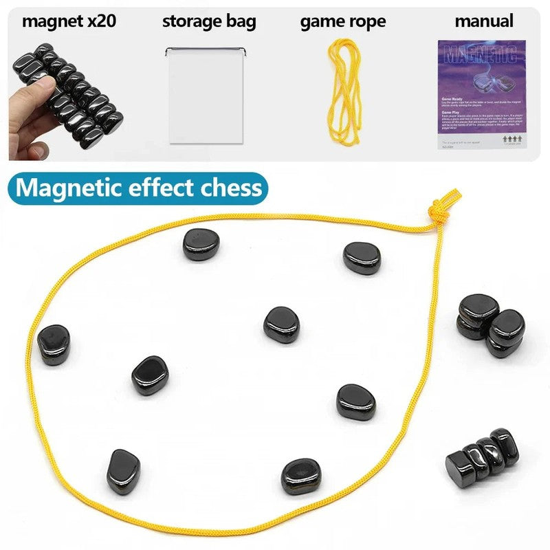Set Magnetic Strategy Game - Rope Boundary with Round Pieces