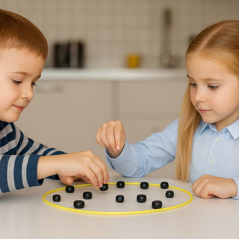 Set Magnetic Strategy Game - Rope Boundary with Round Pieces
