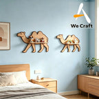 Set of 2 Wall-Mounted Shelves - Camel Silhouette