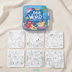 Set of Reusable Water Coloring Books - 4 Themes with Refillable Pens