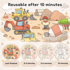 Set of Reusable Water Coloring Books - 4 Themes with Refillable Pens