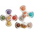 Set of Sensory Spinner Toys with Suction Cups - 3-Piece Set