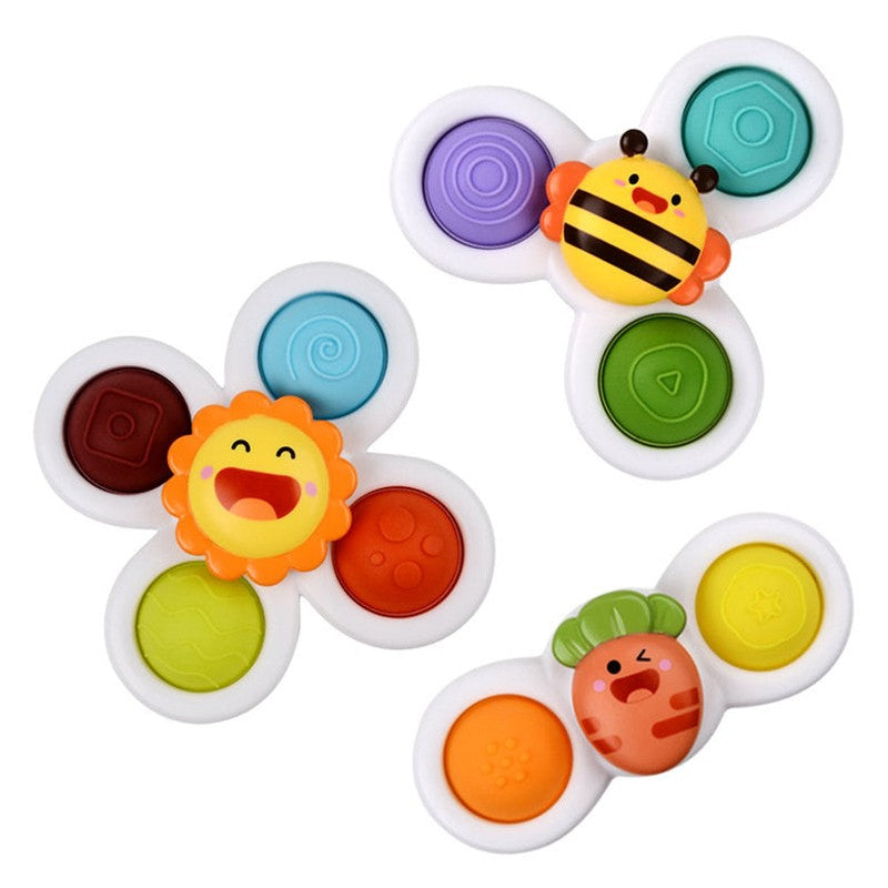 Set of Sensory Spinner Toys with Suction Cups - 3-Piece Set
