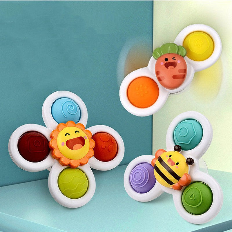 Set of Sensory Spinner Toys with Suction Cups - 3-Piece Set