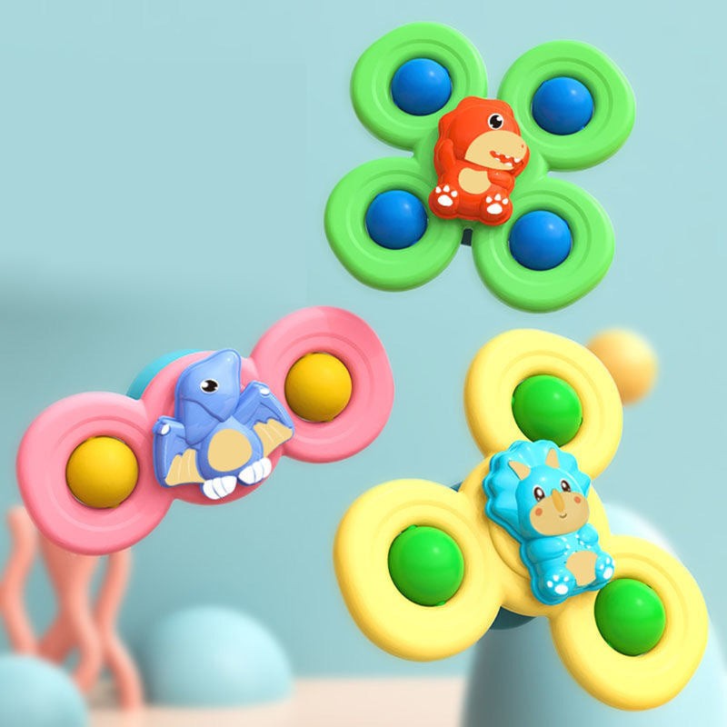 Set of Sensory Spinner Toys with Suction Cups - 3-Piece Set