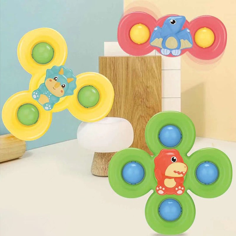 Set of Sensory Spinner Toys with Suction Cups - 3-Piece Set