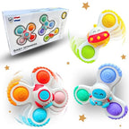 Set of Sensory Spinner Toys with Suction Cups - 3-Piece Set