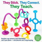 Set of Silicone Teething and Sensory Toys - Suction Cup Bases