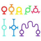 Set of Silicone Teething and Sensory Toys - Suction Cup Bases