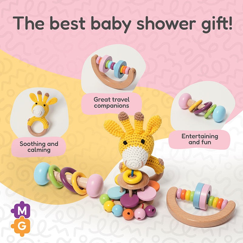 Set of Wooden Rattles - Montessori Baby Toy Kit