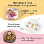 Set of Wooden Rattles - Montessori Baby Toy Kit