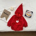 Set with Hooded Romper and Christmas Embroidered Print