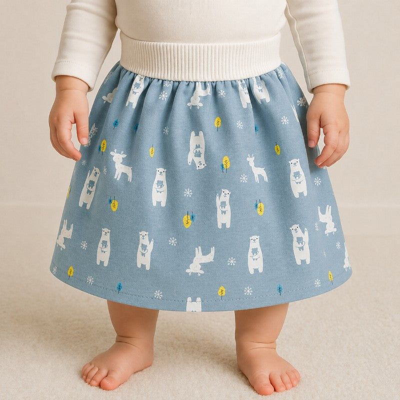 Skirt for Girls - Elastic Waistband with Printed Patterns