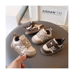 Sneakers - Velcro Strap Closure with Decorative Detail