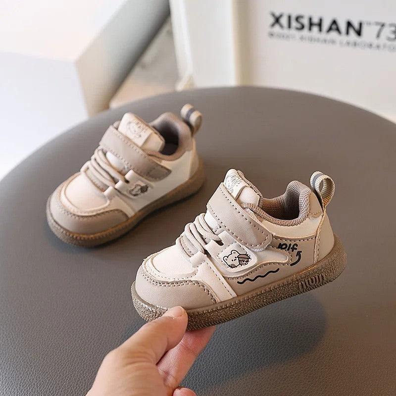 Sneakers - Velcro Strap Closure with Decorative Detail