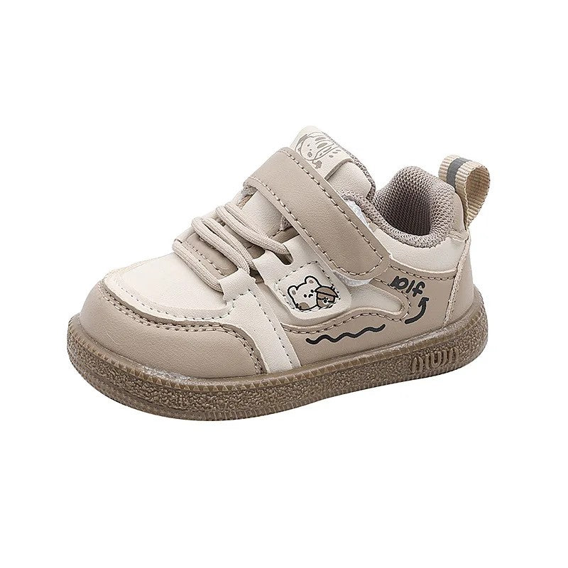 Sneakers - Velcro Strap Closure with Decorative Detail