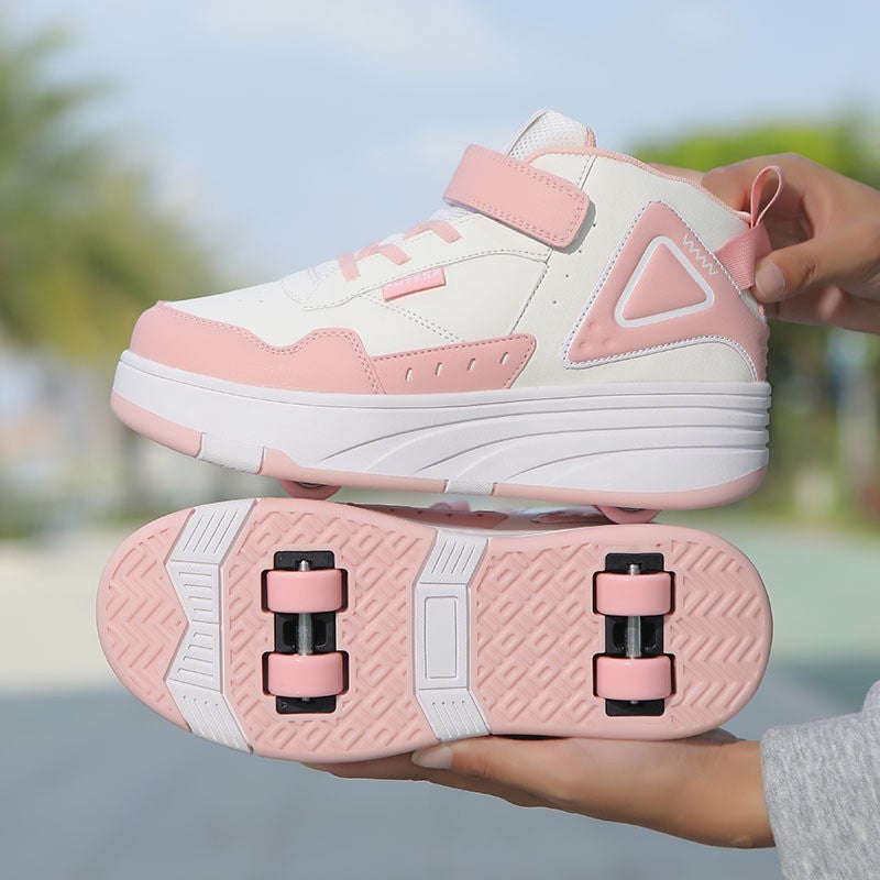Sneakers with Built-In Wheels - -Up and Velcro Strap