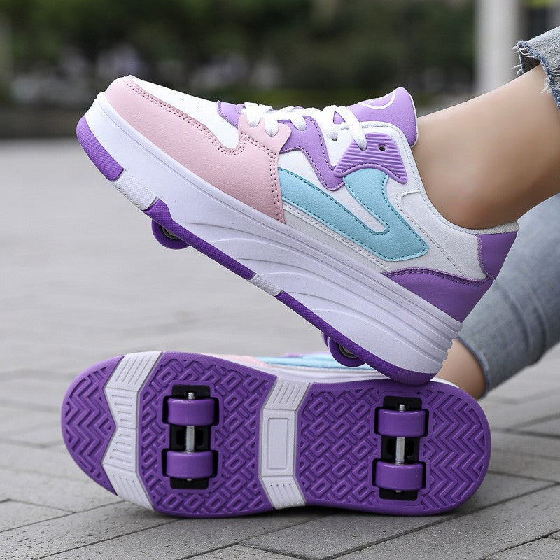 Sneakers with Built-In Wheels - -Up and Velcro Strap