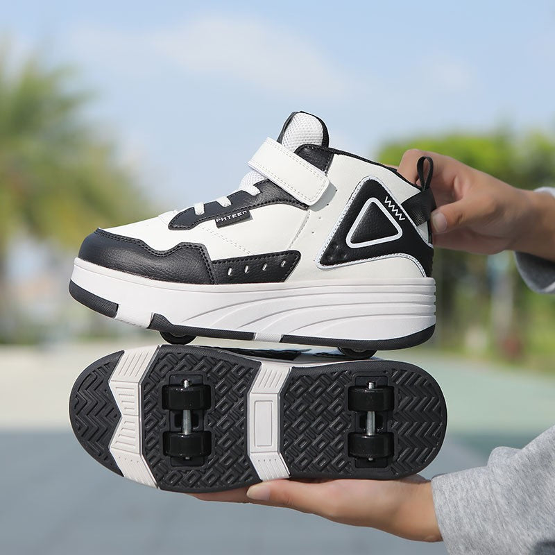Sneakers with Built-In Wheels - -Up and Velcro Strap