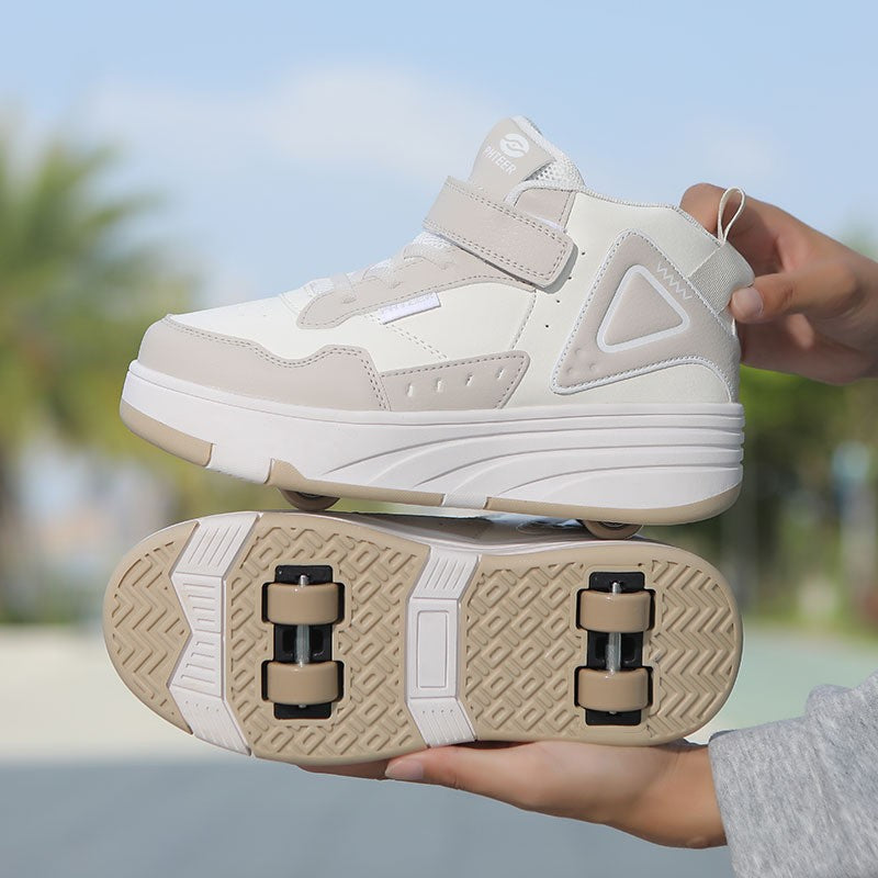 Sneakers with Built-In Wheels - -Up and Velcro Strap