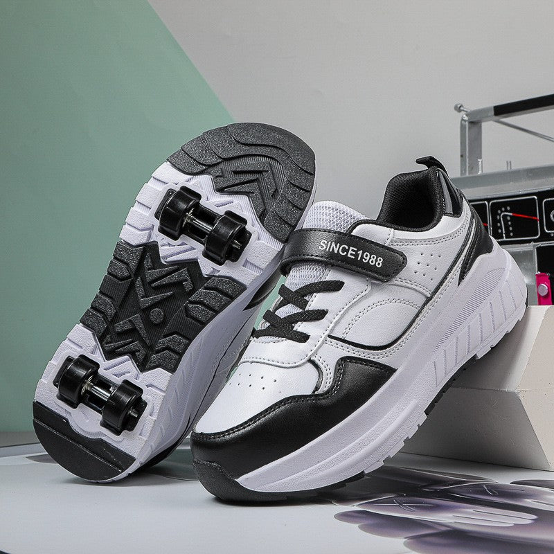 Sneakers with Built-In Wheels - -Up and Velcro Strap