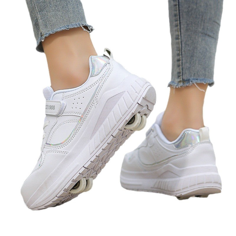 Sneakers with Built-In Wheels - -Up and Velcro Strap