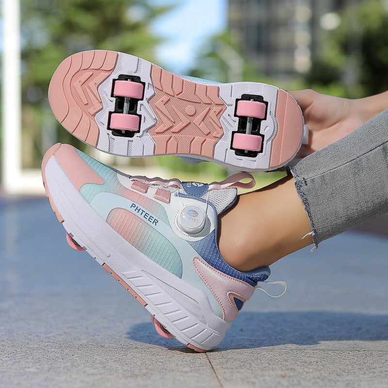 Sneakers with Built-In Wheels - -Up and Velcro Strap