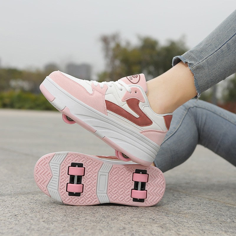 Sneakers with Built-In Wheels - -Up and Velcro Strap