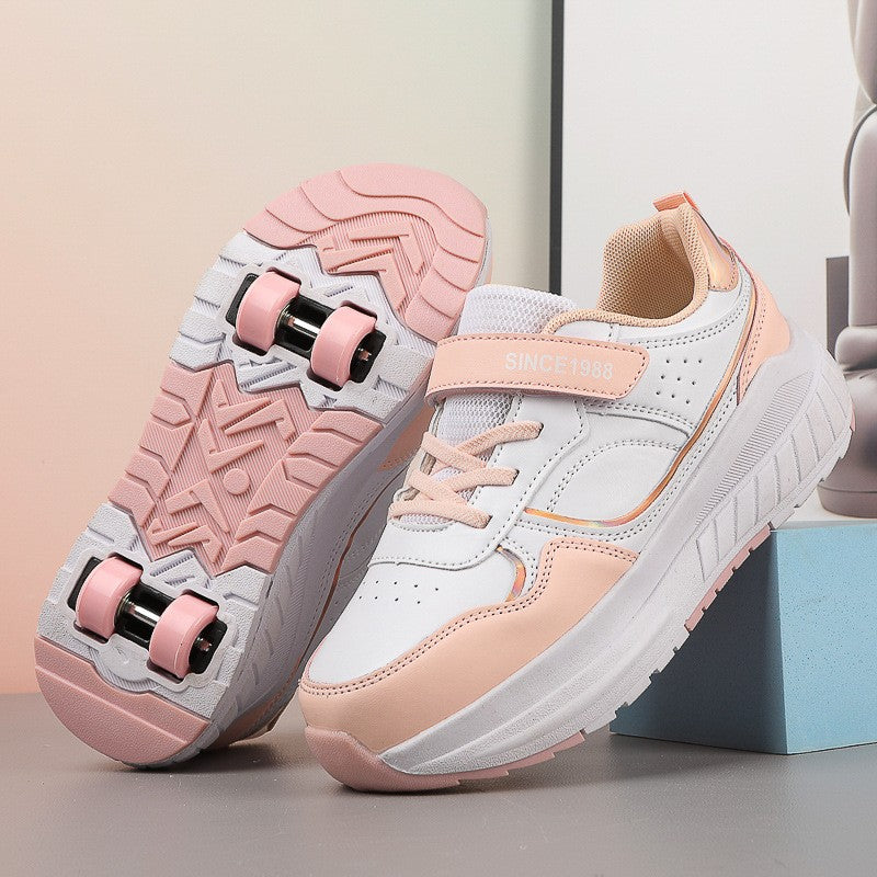 Sneakers with Built-In Wheels - -Up and Velcro Strap