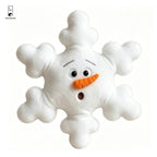 Snowman Plush Pillow - Snowflake Shape with 3D Face
