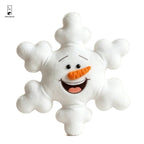 Snowman Plush Pillow - Snowflake Shape with 3D Face