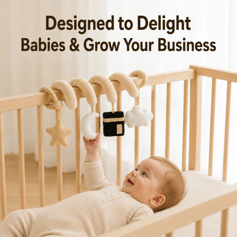 Spiral Crib Toy with Hanging Plush Charms