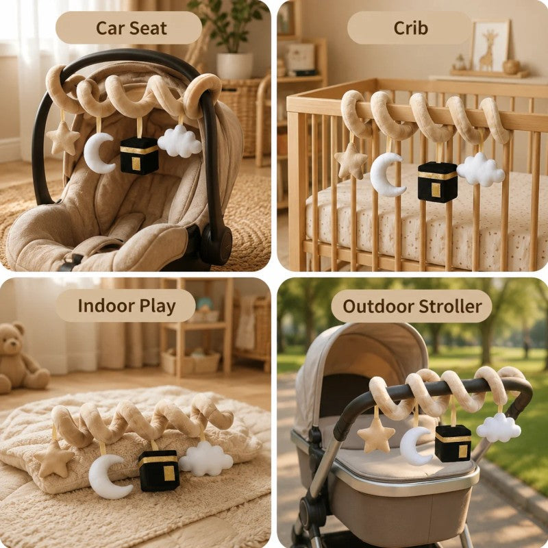 Spiral Crib Toy with Hanging Plush Charms