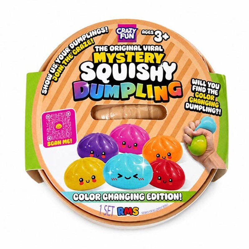 Squishy Fidget Toy - Bao Bun Shape with Kawaii Smiley Face