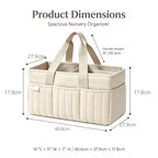 Storage Basket - Open-Top Quilted with Side Pockets