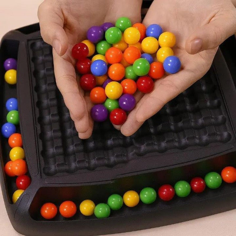 Strategy Board Game with Colored Marbles - Screen-Free Family Game