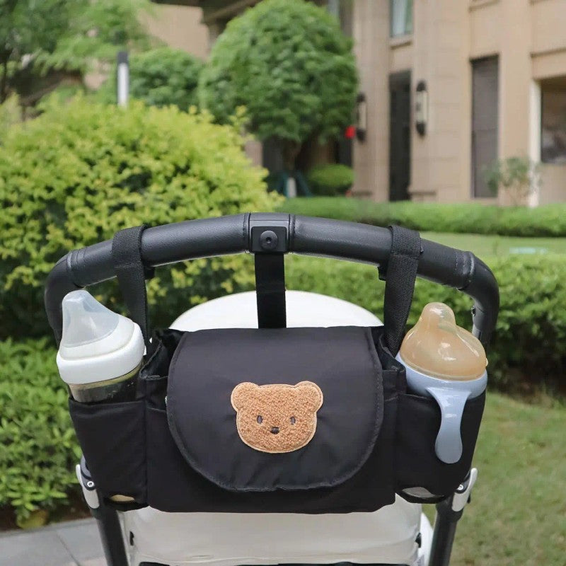 Stroller Organizer Bag - Bear Motif with Multiple Pockets