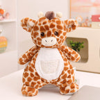 Stuffed Plush Animal Toy - Embroidered Face with Quilted Front Pocket