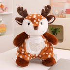 Stuffed Plush Animal Toy - Embroidered Face with Quilted Front Pocket
