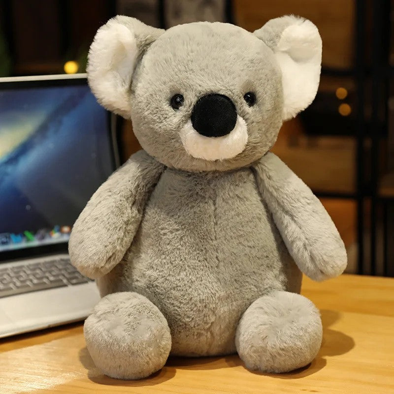 Stuffed Plush Animal Toy - Sitting Pose with Embroidered Details
