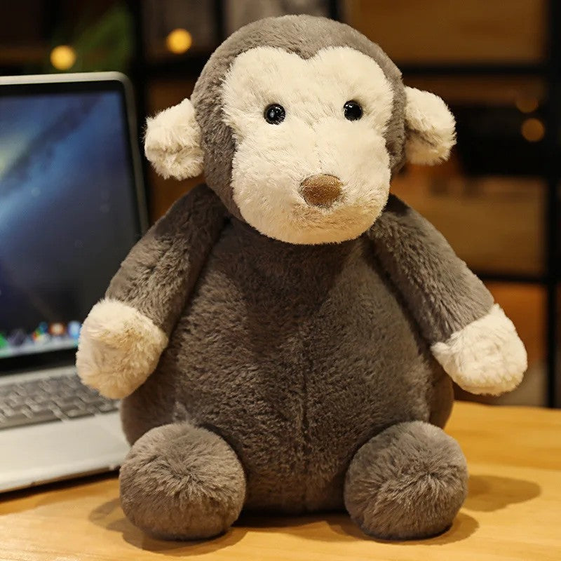 Stuffed Plush Animal Toy - Sitting Pose with Embroidered Details
