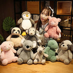 Stuffed Plush Animal Toy - Sitting Pose with Embroidered Details