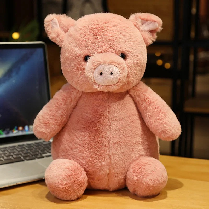 Stuffed Plush Animal Toy - Sitting Pose with Embroidered Details
