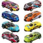 Stunt Toy Car Set - Pull-Back Catapult Launch Mechanism