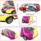 Stunt Toy Car Set - Pull-Back Catapult Launch Mechanism