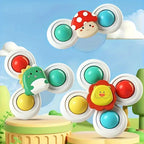 Suction Cup Spinning Toy Set - 3 Characters