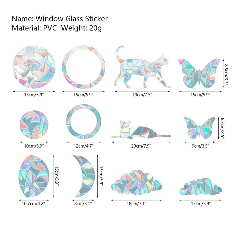 Sun Catcher Window Film Stickers - Iridescent Rainbow Effect