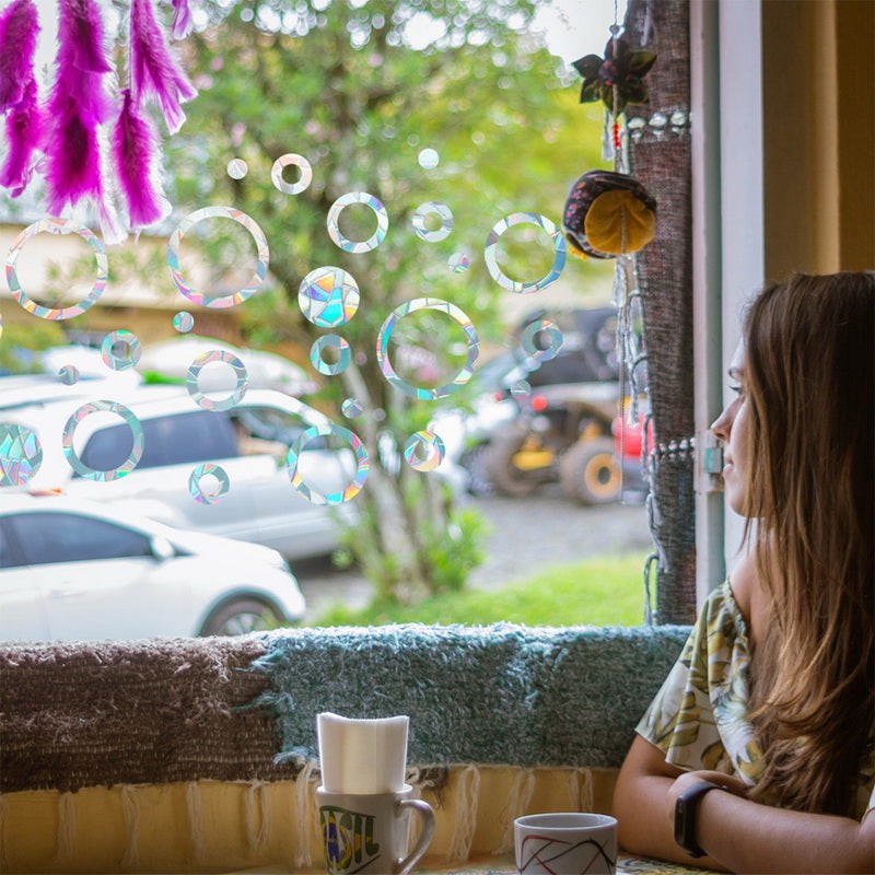 Sun Catcher Window Film Stickers - Iridescent Rainbow Effect